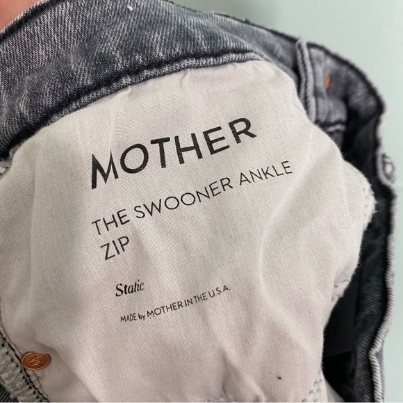 MOTHER The Swooner Ankle Zip Static Gray Sz 27 Ankle Zipper - Picture 8 of 8